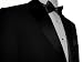 Marchatti Men Italian Tuxedo Suit 2 Button Notch Lapel Solid Black Flat Front Pants Free Hem-up and Bow Tie