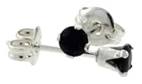 Black CZ 1/10 Carat (10 point) Size Brilliant Cut Stud Earrings