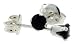 Black CZ 1/10 Carat (10 point) Size Brilliant Cut Stud Earrings