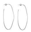 Italian Sterling Silver Ellipse Style Hoop Earrings