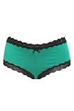 Torrid Plus Size Green With Black Lace Trim Cheeky Shorts
