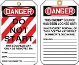 Accuform 5 7/8 X 3 1/8 HS Laminate Lockout Tag Danger Do Not Start