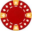 Clay Composite Tri Color Diamond Suited Poker Chips 25 11.5 gram Red Poker Chips