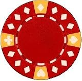 Clay Composite Tri Color Diamond Suited Poker Chips 25 11.5 gram Red Poker Chips