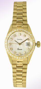 Geneve Watches, Geneve 18K Gold Ladies Presidential - MOP, Womens Watches, Womens Geneve Watches