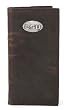 Brown Leather Secretary Wallet with Silver Emblem - Collegiate Series