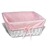 Burlington Baby 2 Pack Large Honey Willow Basket Set with Liner, White