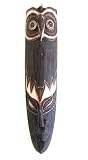 African Wall Mask Hanging Tribal Tiki Wood Wise Owl Mask - 20