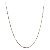Rose Gold Plated Sterling Silver Bar Bead Chain Necklace, 30"