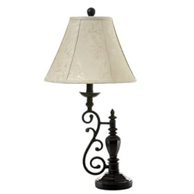 D�cor For Home/Garden By CBK Side Scroll Table Lamp With Tapestry Shade/60W Max/Polyresin (Set Of 2)