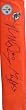 Mike & Maurkice Pouncey Autographed Pittsburgh Steelers & Miami Dolphins Duo Full Size Logo Football End Zone Pylon, Proof Photo