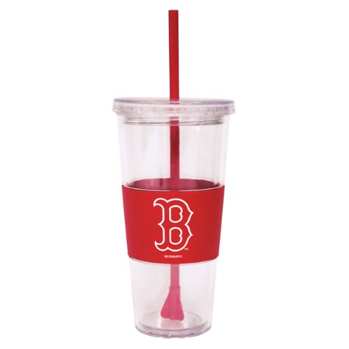MLB Boston Red Sox Boelter Lidded Cold Cup with Straw