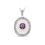 31/2CaratAmethystandTanzaniteSterlingSilverPendantw/Chain