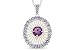 3 1/2 Carat Amethyst and Tanzanite Sterling Silver Pendant w/Chain