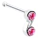Sterling Silver Pink Gem Swirl Nose Bone