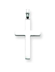 14K White Gold Cross Pendant Charm Jewelry Religious