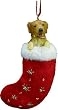 Santa's Little Pals Golden Retriever Stocking Christmas Ornament