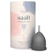 Saalt Soft Menstrual Cup - Super Soft and Flexible - Best Sensitive Cup - Wear for 12 Hours - Made in USA (Grey, Regular)