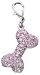 Austrian Crystal Dog Bone Collar Charm - Pink