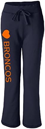 Womens Broncos Sweatpants Navy Blue Size Large