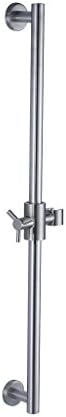 Adjustable Shower Riser Rail Kit With Nickel Shower Head &amp; Holder Bar