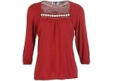 Misses Bay Studio Career 3/4 Sleeve Seashell & Bead Top