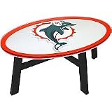 Miami Dolphins Wood Coffee Table With Glass Cover