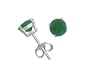 Sterling Silver 8mm Round Emerald Earrings