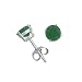 Sterling Silver 8mm Round Emerald Earrings
