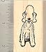 Bedlington Terrier Rubber Stamp - Wood Mounted