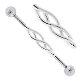 Surgical Steel Tribal Celtic Knot Tie Swirl Entangled Industrial Barbell Earring 31mm