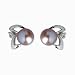 Lavender 5.5-6mm Aster Cultured Pearl 14k Gold Diamond Earrings