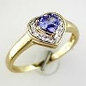 14K Heart Shaped Tanzanite & Diamond Ring Size:6