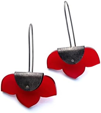 Pinned Kikyo Earrings - sterling silver and acrylic