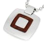 Polished Stainless Steel Pendant with Wood Ring