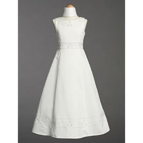 White Sleeveless Communion Baptism Dress with Shawl