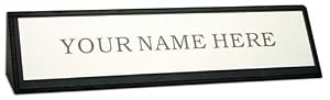 Black Leather Nameplate, Personalization Included