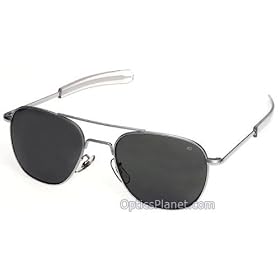 American Optical Original Pilot 57mm Sunglass, Matte Chrome Frame Lenses and Temples: Original Pilot, 57mm, Matte, Bayonet, Color Correct Model 30140