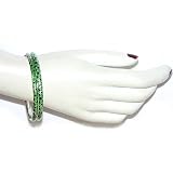 SilverBangleBraceletsEnamelledPainting2.6inches(esbn051)