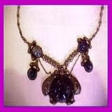 RARE ANTIQUE LAPIS and STERLING SILVER LOVALIER NECKLACE