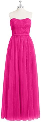 Emyrin Sweet A-line Tulle Fuchsia Bridesmaid Dresses Sweetheart Neckline