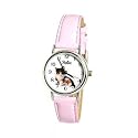 Reflex - 1014214L - Montre Femme - Quartz analogique - Bracelet Rose - Ecran Blanc orn&eacute; d'un petit Chat