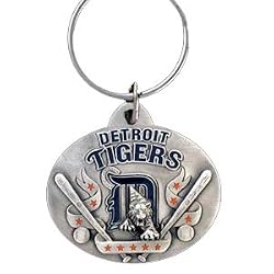 Detroit Tigers Oval Pewter Keychain