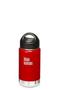 Klean Kanteen Wide Insulated Water Bottle with Stainless Loop Cup, 16-Ounce, Sangria Red