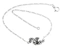 Sterling Silver Medieval Fantasy Dragon Charm 9" Figaro Anklet