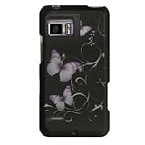 WIRELESS CENTRAL Brand Hard Snap-on Shield BLACK With PURPLE BUTTERFLY Desi ....