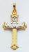14kt Two-Tone Gold Claddaugh Cross - XR718