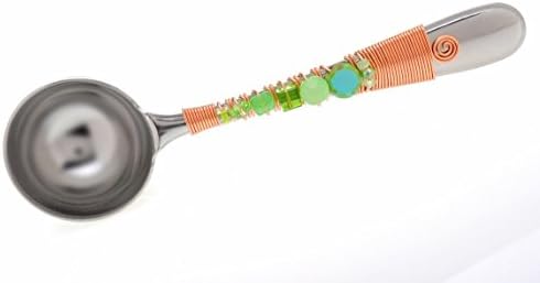 The More than Coffee Scoop: Peridot Green Beads and Copper Wire