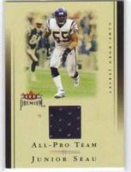 2002 Fleer Premium All-Pro Team Jerseys #12 Junior Seau - San Diego Chargers (Piece of Authentic Game-Worn Jersey) (Football Cards)