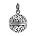 Round Keepsake Locket or Prayer Box Pendant with Heart Designs in Sterling Silver, #7696